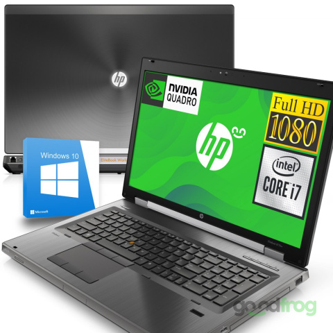 Stacja robocza HP EliteBook 8770W / 17" Full HD / i7 / 16GB / SSD 180GB / nVidia Quadro / Windows 10