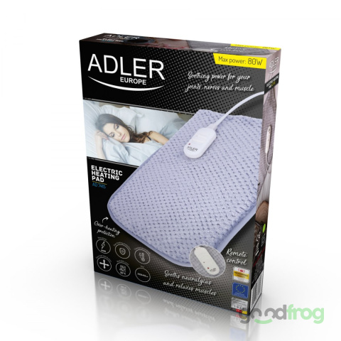 Poduszka elektryczna Adler (AD 7415) / 80W / 30 x 40 cm Poduszka elektryczna Adler (AD 7415) / 80W / 30 x 40 cm