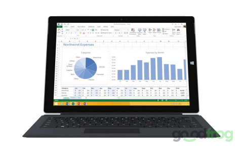 2w1 Microsoft Surface PRO 3 (1631) / 12" 2K / TOUCH / i5 / 4GB / SSD 128GB / W10 PRO
