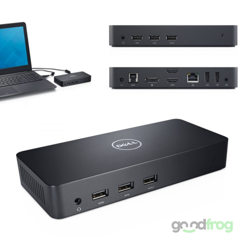 Stacja dokująca Dell D3100 / DisplayLink / USB 3.0 / 4K / Zasilacz Dell 65W