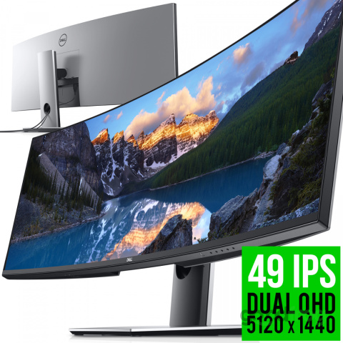 Zakrzywiony monitor Dell UltraSharp 49 U4919DW / 5120 x 1440 przy 60 Hz / Dual QHD / Outlet