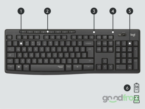Multimedialny zestaw Logitech MK295 Klawiatura + Mysz (bezprzewodowy) / Czarny Multimedialny zestaw Logitech MK295 Klawiatura + Mysz (bezprzewodowy) / Czarny