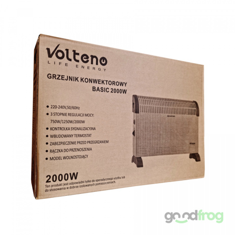 Grzejnik konwektorowy Volteno (VO0267) / 750W/1250W/2000W / Elektryczny Grzejnik konwektorowy Volteno (VO0267) / 750W/1250W/2000W / Elektryczny