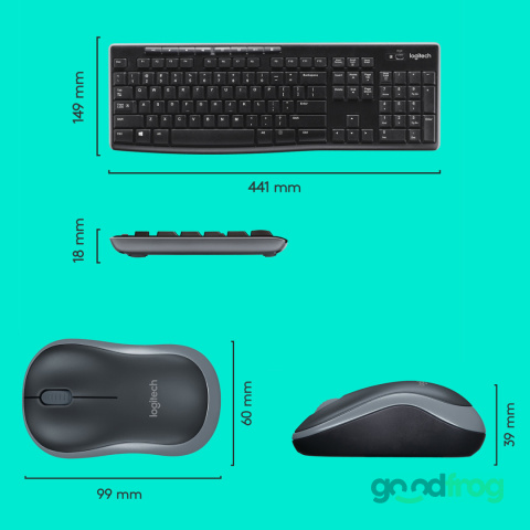 Multimedialny zestaw Logitech MK270 Klawiatura + Mysz (bezprzewodowy) / Czarny Multimedialny zestaw Logitech MK270 Klawiatura + Mysz (bezprzewodowy) / Czarny