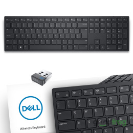 Dell Bezprzewodowa klawiatura (KB500) / Radio 2,4GHz / Czarna / QWERTY PL (po spolszczeniu naklejkami)
