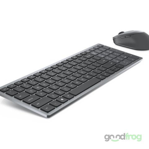 Dell Bezprzewodowy zestaw (KM7120W) / Klawiatura + Mysz / Srebrna / NAKLEJKI PL (Spolszczona)