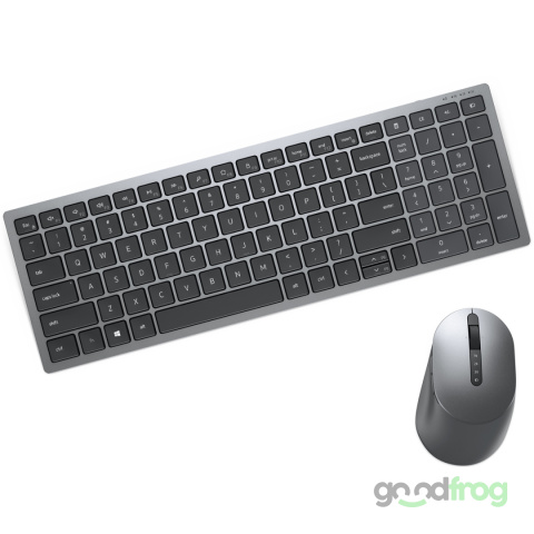 Dell Bezprzewodowy zestaw (KM7120W) / Klawiatura + Mysz / Srebrna / NAKLEJKI PL (Spolszczona)