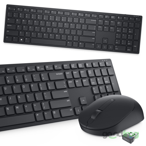 Zestaw Dell Bezprzewodowa klawiatura + mysz (KM5221W) / Czarny / QWERTY US (polska)